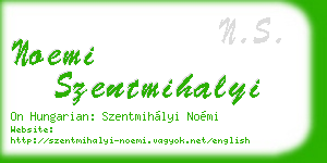 noemi szentmihalyi business card