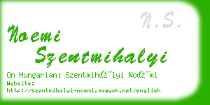 noemi szentmihalyi business card